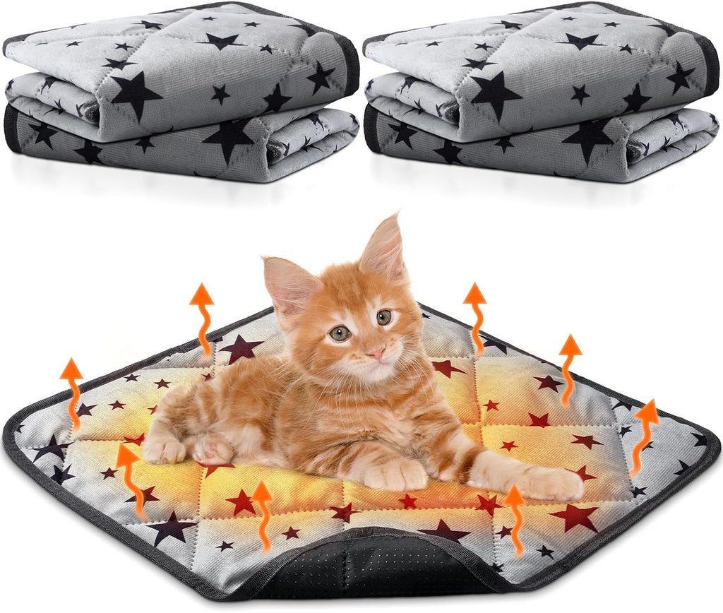Namalu 4 Pack Self Warming Cat Bed, Gray, 18'' X 18'', Square