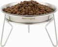 Elevated Cat Bowls,6.7" Extra Wide Raised Stainless Steel Cat Food Bowls with Anti-Slip Metal Stand Whisker Friendly Water Dishes for Indoor Cats and Small Dogs-1pack