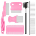 Kerros Flea Combs for Dogs and Cats, Stainless Steel Pet Grooming, 6 Pack