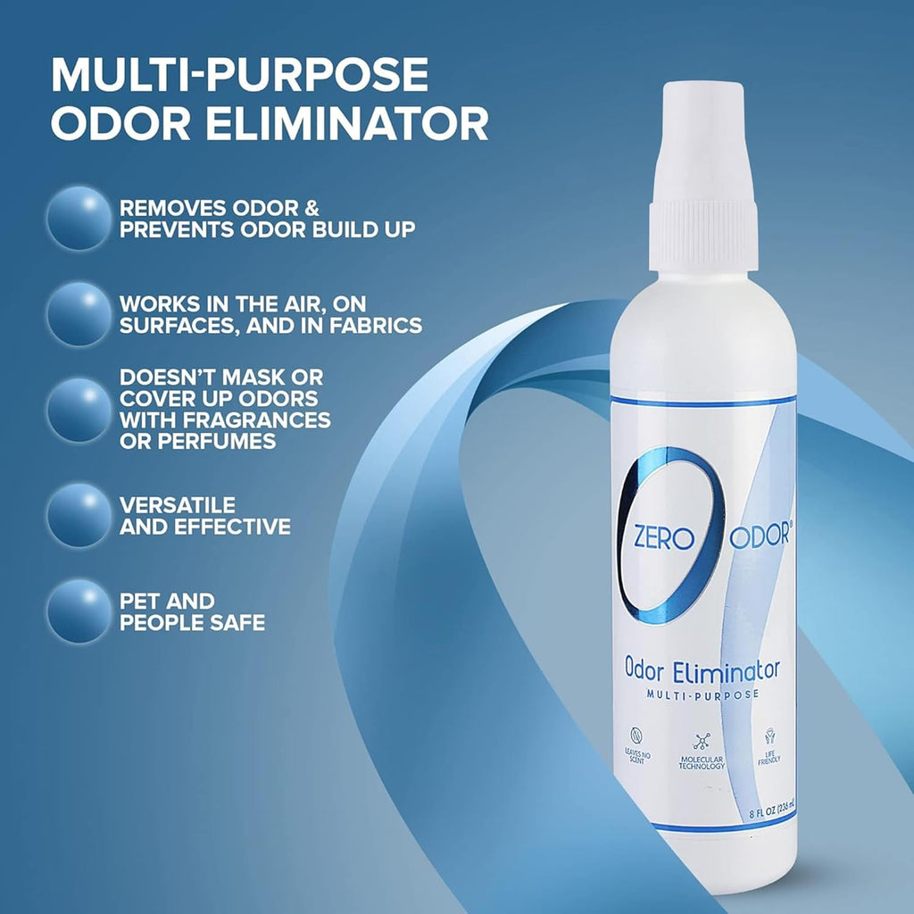 Zero Odor Multi-Purpose Odor Eliminator, Car & Room Air Freshener, 8 oz