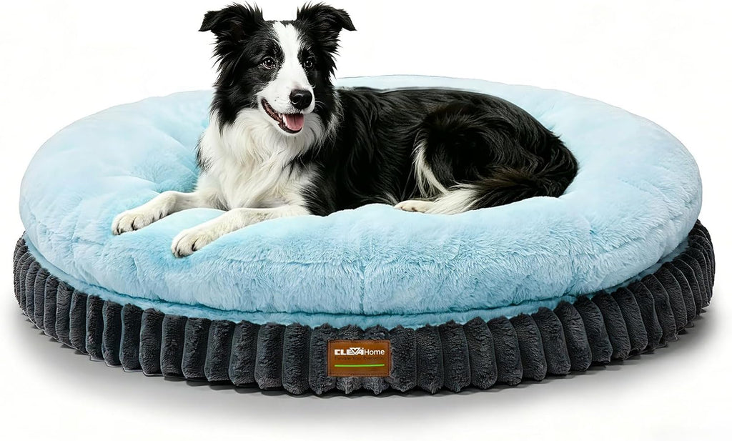 ClevaHome Orthopedic Dog Bed for Large Medium Dogs, 36in Ice Blue