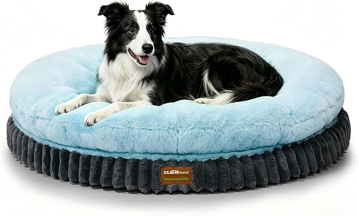 ClevaHome Orthopedic Dog Bed for Large Medium Dogs, 36in Ice Blue