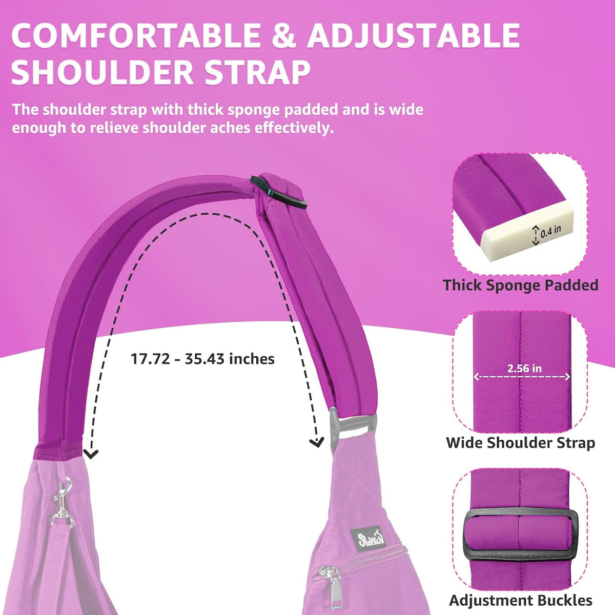 SlowTon Dog Carrier Sling - Thick Padded Shoulder Strap Adjustable, PU S