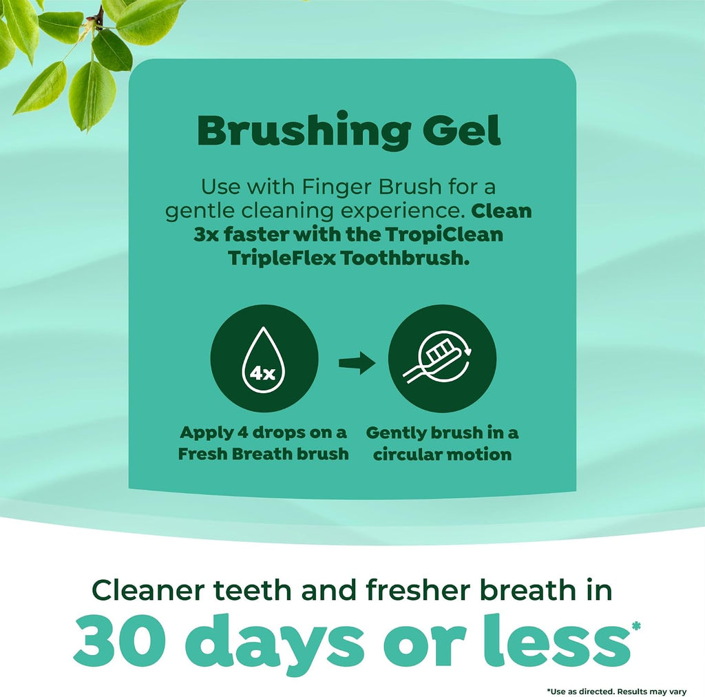 TropiClean Fresh Breath Toothbrush and Toothpaste Kit for Puppies, Teeth Cleaning Kit to Prevent Plaque & Tartar, Breath Freshener, Dog Dental Care 