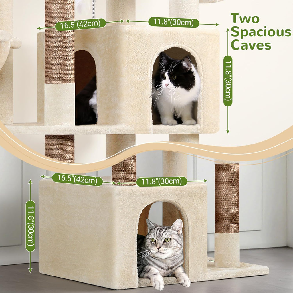 Globlazer Sturdy Cat Tree for Indoor Cats 20 lbs, S68, Beige