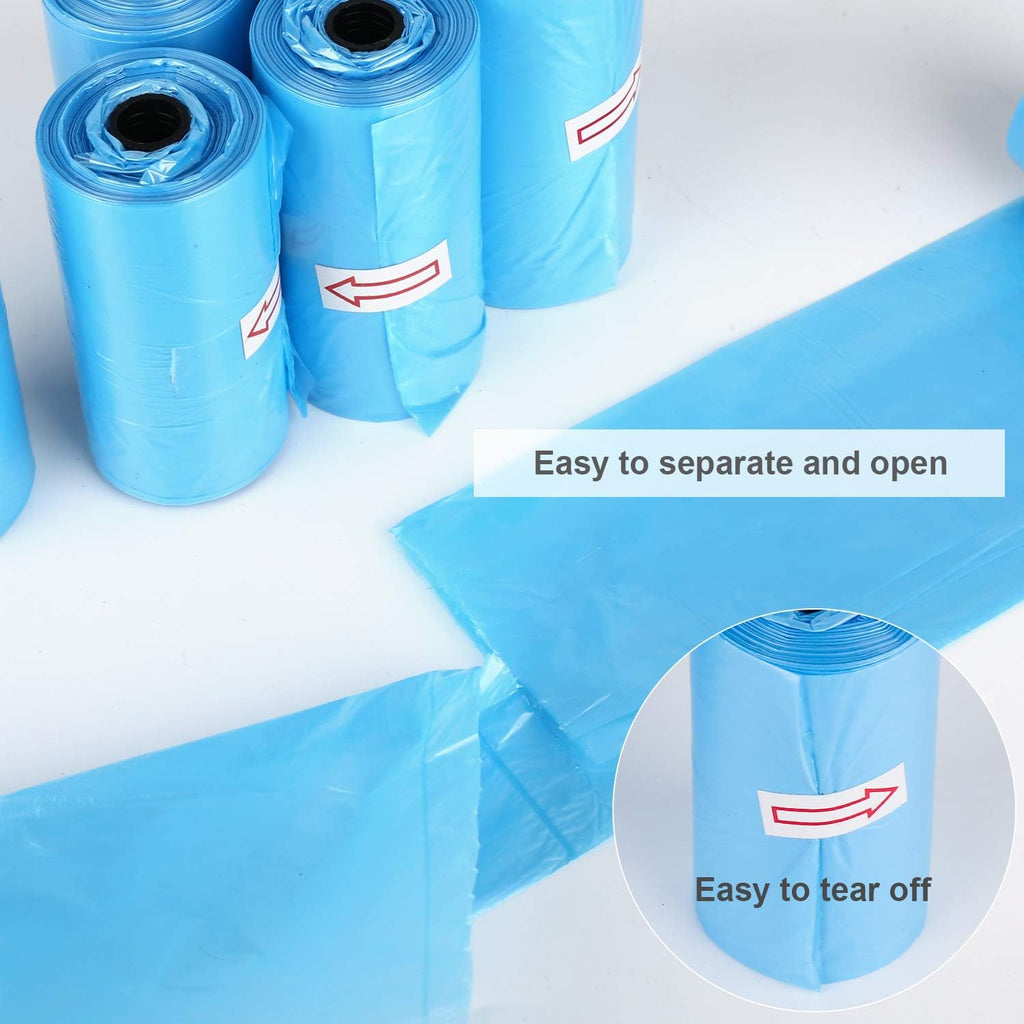 Depets Dog Poop Bags Rolls, Thick Doggie Poop Bag with Dispenser, 160 Count | Leak-Proof Dog Waste Bags, Unscented, for Dog Puppy Outdoor Walking & Travel, Dispenser & Clip Included, 11.8 × 8.7 in, Blue