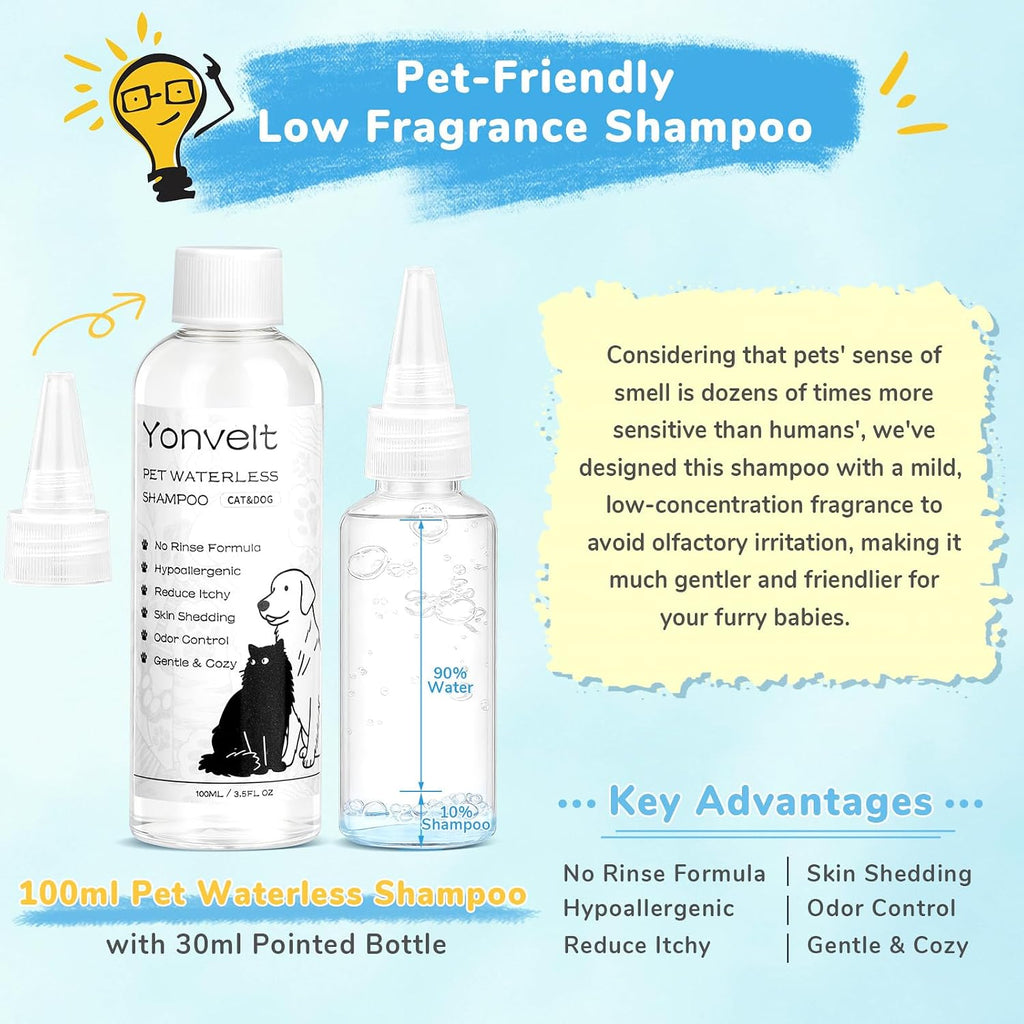 10Pcs Mist Spray Brush Kit for Cats & Dogs, Hair Health & Grooming Set