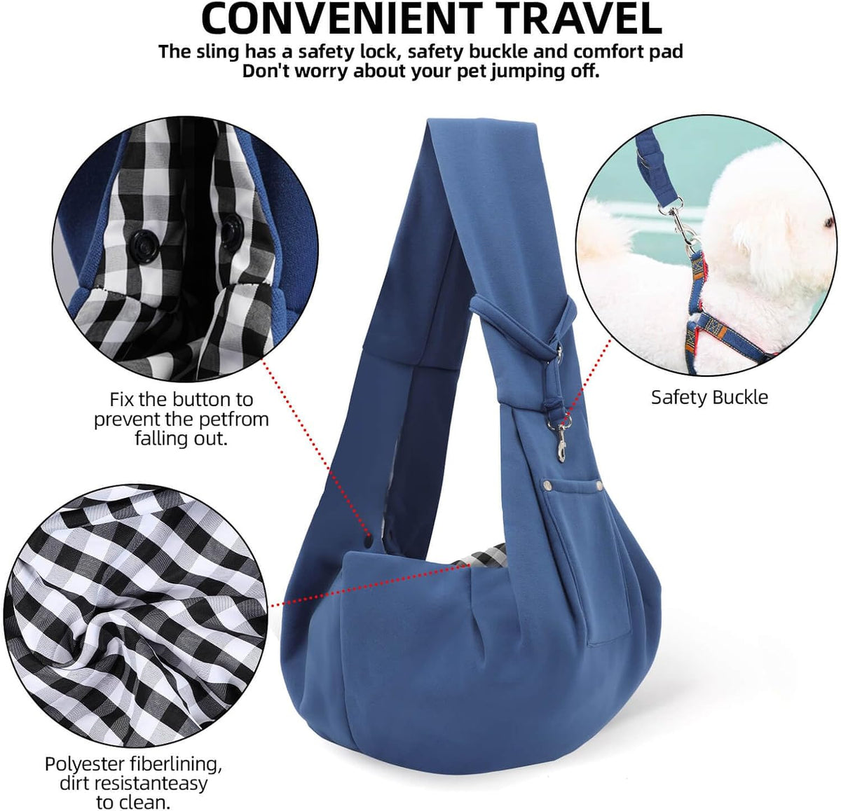 Dog and Cats Carrier Sling, Puppy Small Pet Carrier with Storage Pocket