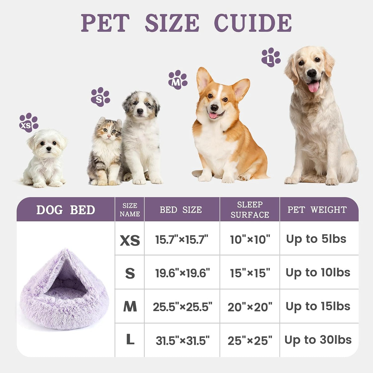 NOYAL Calming Donut Dog Bed, Hooded Cave with Blanket