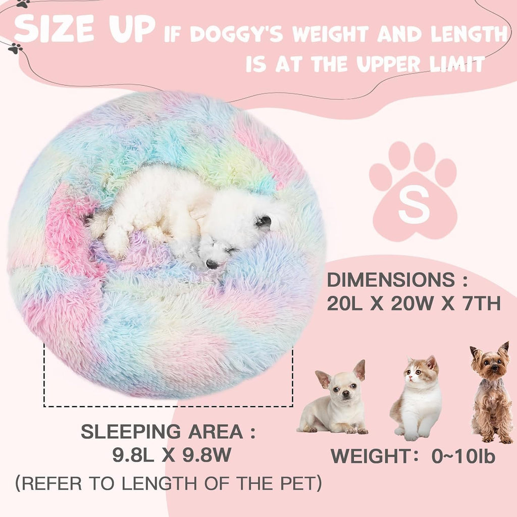 Himax Covered Small Dog Bed with Blanket Attached Calming Burrow Multicolor