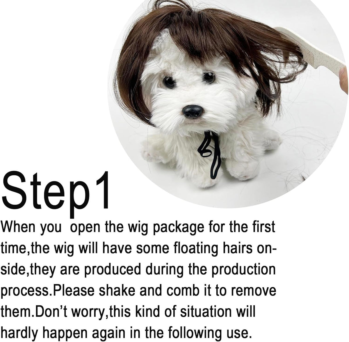 Funny Dog Costume Dog Bob Wig for Cat Doggie Wig