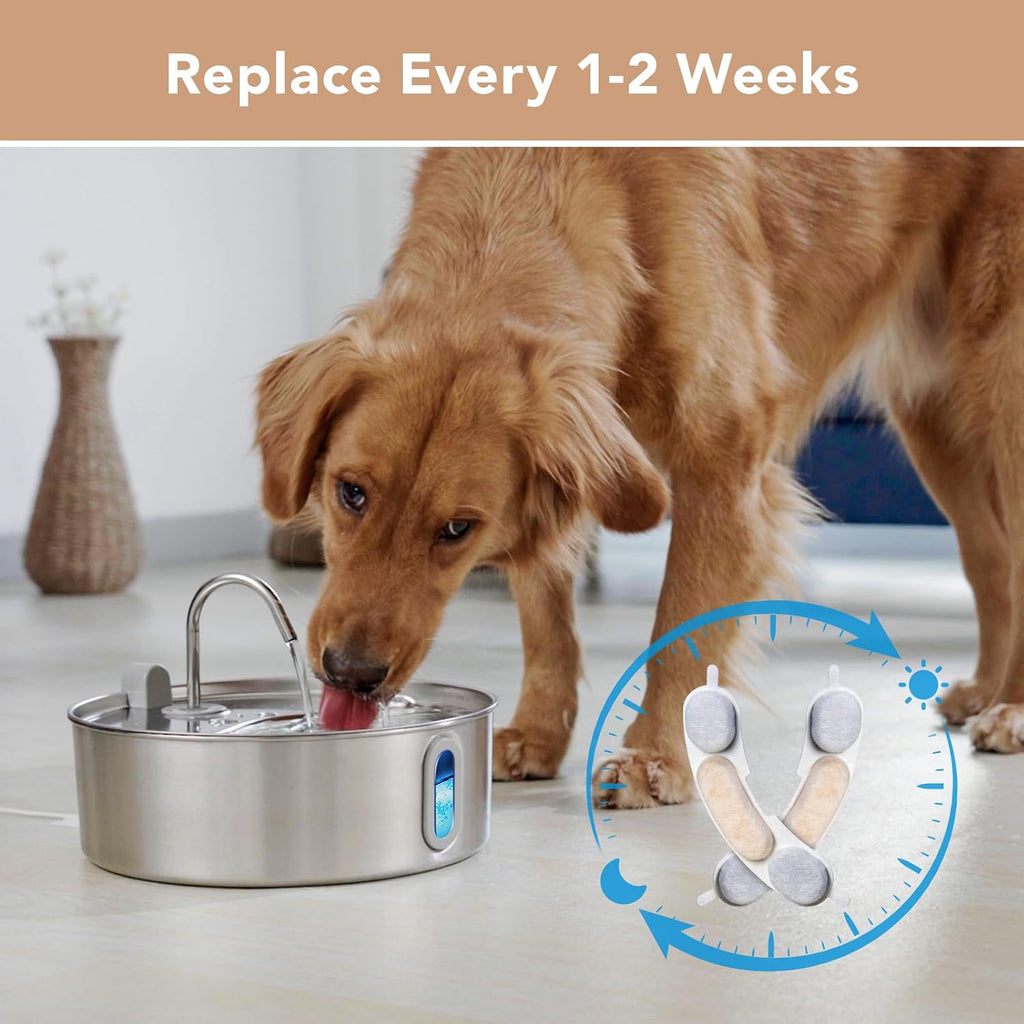 Smartoo Official 9 PCS Filters & 9 Sponges for 7L/236oz Dog Water Fountain