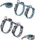 Halypet 2-Pack Cat Harness and Leash Set, Escape Proof 3-in-1 Adjustable Harness for Cats, Soft Lightweight, Easy On & Control for Walking, Travel & Outdoor Use, Small (Navy & Blue)