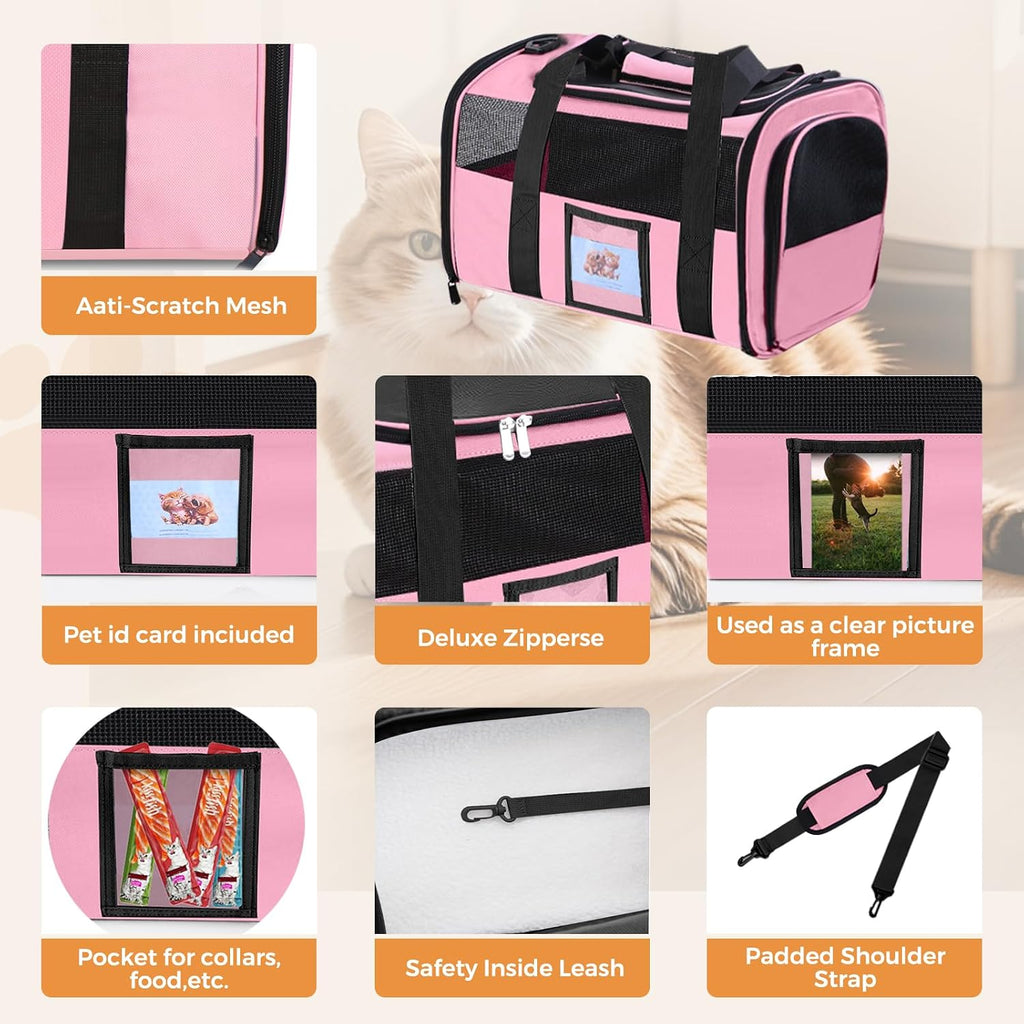 Cat Carriers Soft-Sided Cat Carrier Soft(Up to 16 Lbs),Breathable Pet Bag
