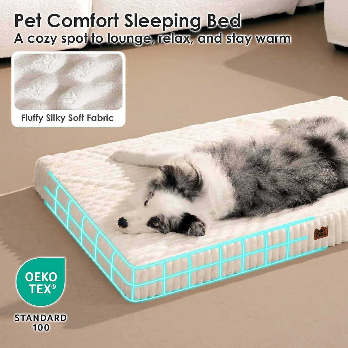 EHEYCIGA Orthopedic XXL Dog Bed 47"x29" Extra Large Pet Beds for Dogs