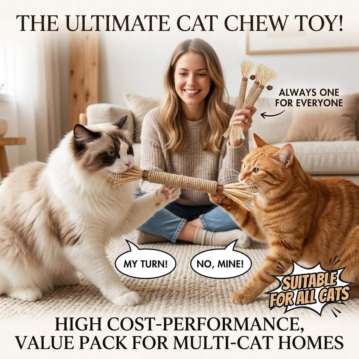 7PK Silvervine Cat Chew Sticks, Natural Dental Treat for Kittens