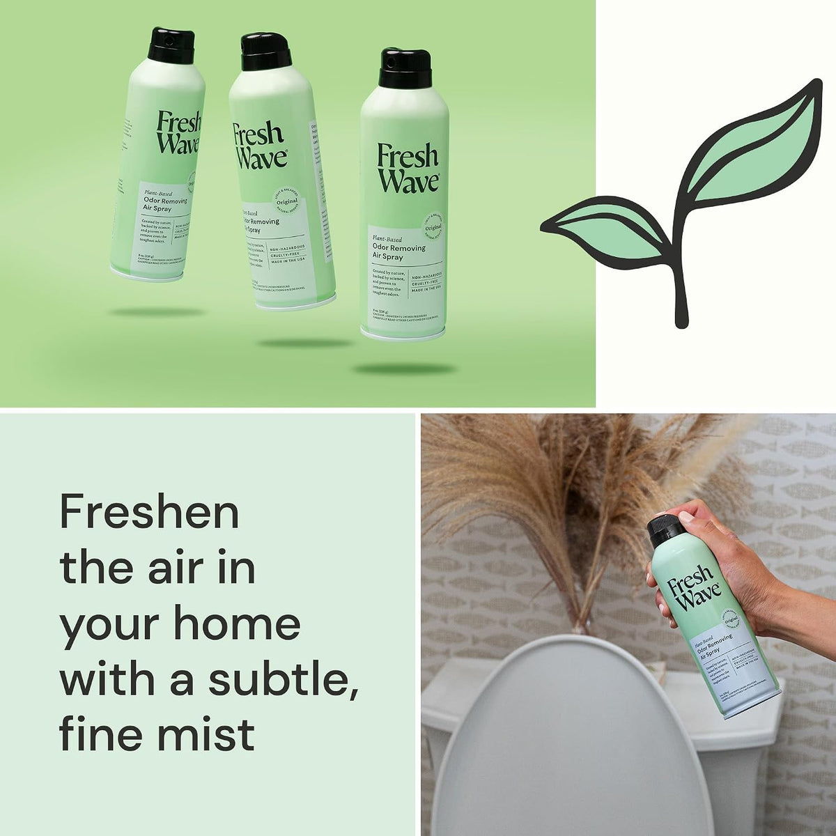 Fresh Wave Original Air Freshener Spray, 8 oz, 2-Pack Room Odor Eliminator