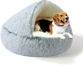 YUDANSI Dog Beds Medium Size Dogs - Calming and Deluxe Plush Dogs cave Bed Removable and Washable with Zipper Cave Beds Medium Dog Cat Bed 32x32Inch, Built-in Support, Stable and Not Collapsing