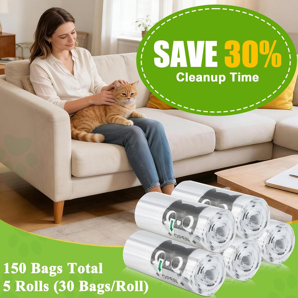 Litter Box Ro.bo.t 4/3/5 Waste Bag, 9-11 Gal Capacity,150Pack for Cat Owner