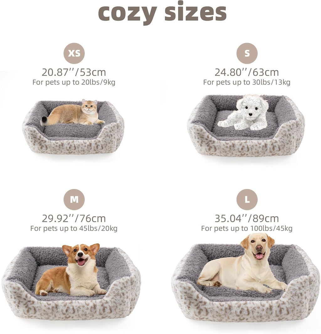 Smouatou Dog Soft Bed, Anti-Anxiety Puppy Cuddler Bed for Puppy Dog and Cat (Grey, L)
