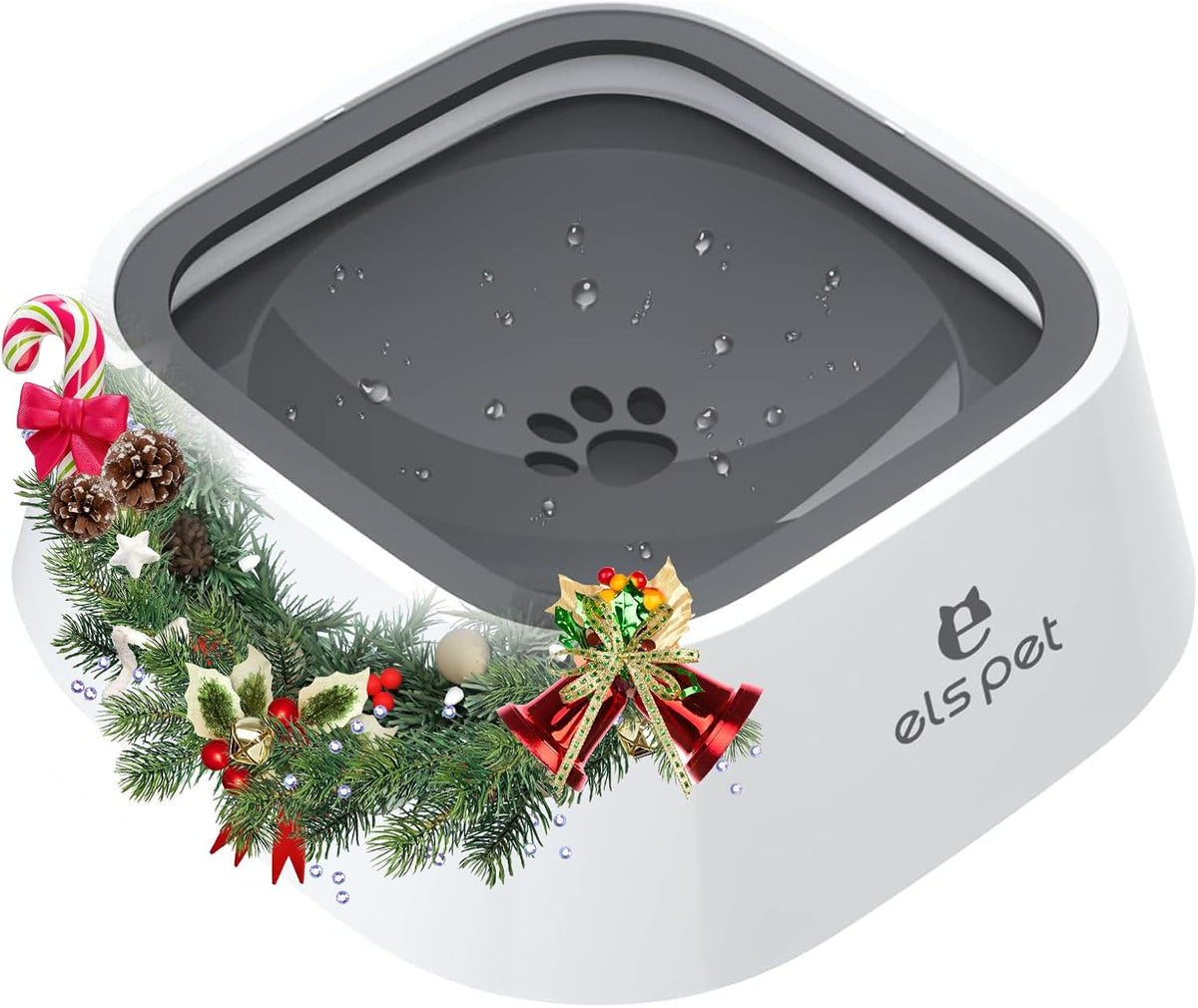 ELS PET Travel Bowl 35oz 1L No Spill Dog Cat Bowl Anti Slip Water Dispenser | 35oz 1l base model, floating disk slow drink, dual spill proof, anti slip, car home use, dishwasher safe, grey, dog cat 