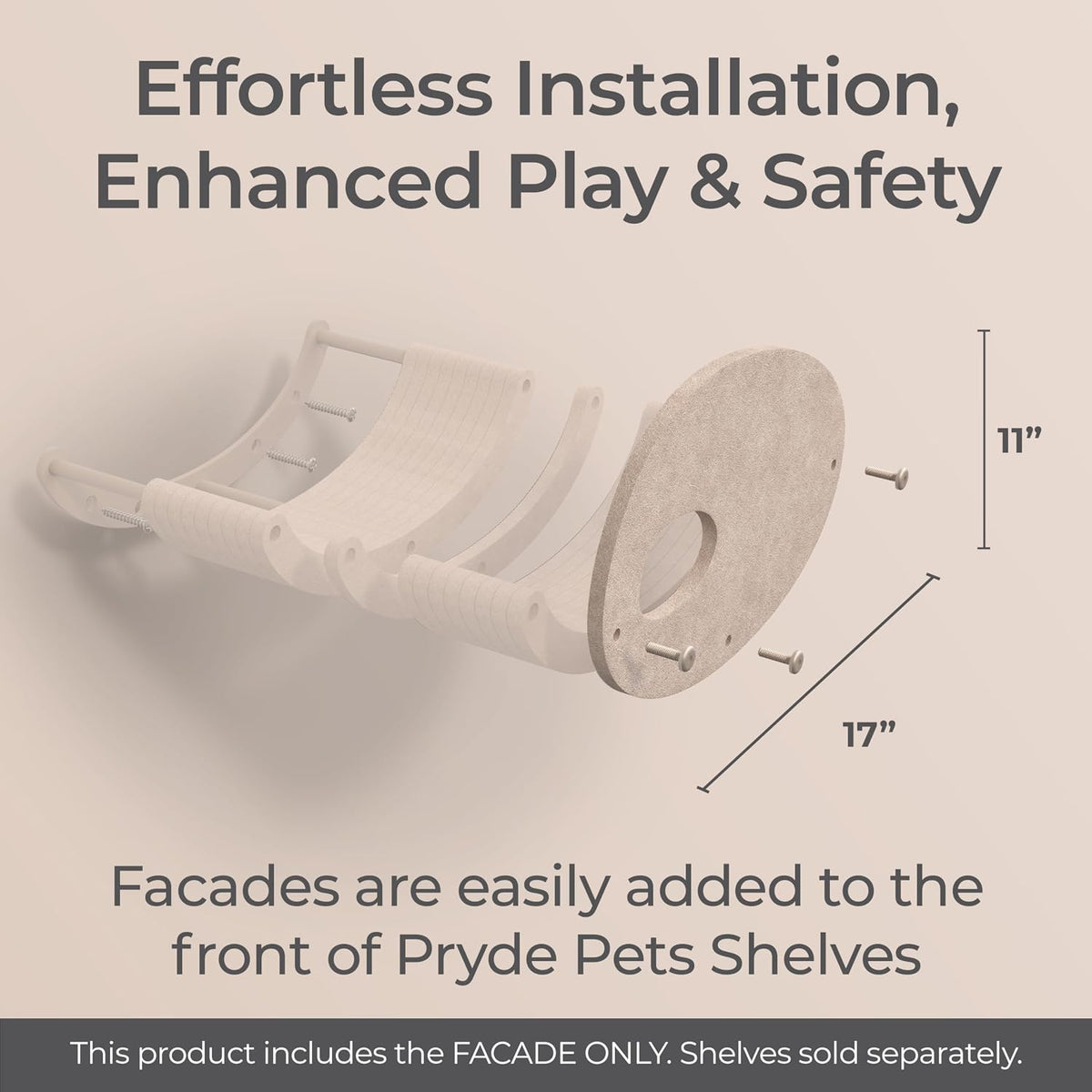 Add-On Cover Accessory for Pryde Cat Wall Shelf (Curved)
