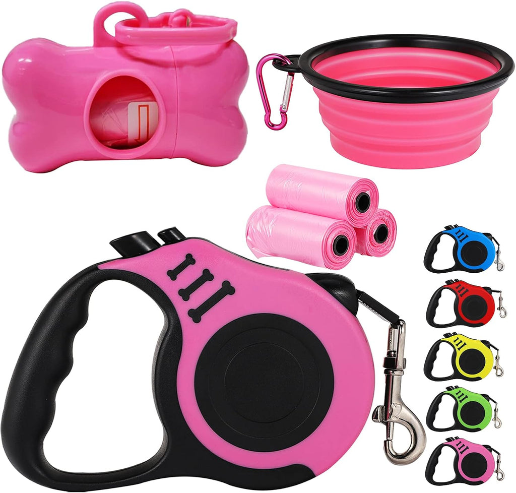 Retractable Dog Leash, 16FT Heavy Duty Dog Leash, Pink