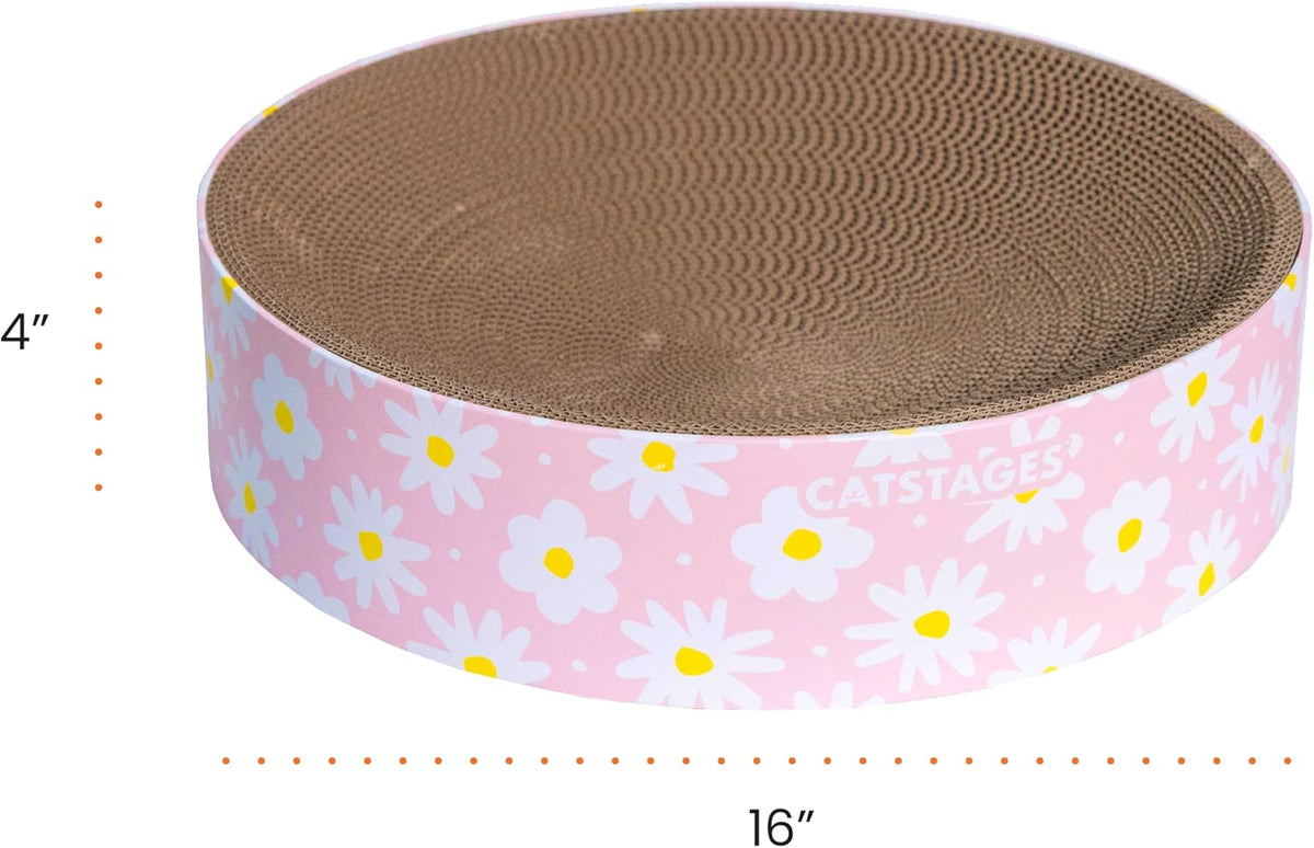 Catstages Scratch & Snuggle 2-in-1 Cat Scratcher & Lounger, Daisy Pink, 16"