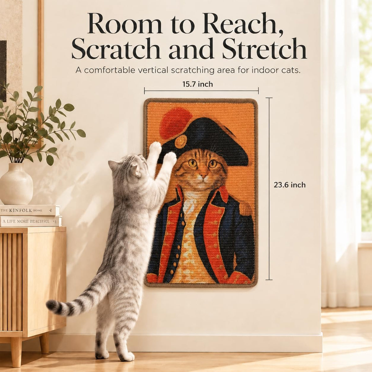 Art Sisal Cat Scratcher Mat, Cat Wall Scratchers for Indoor Cats
