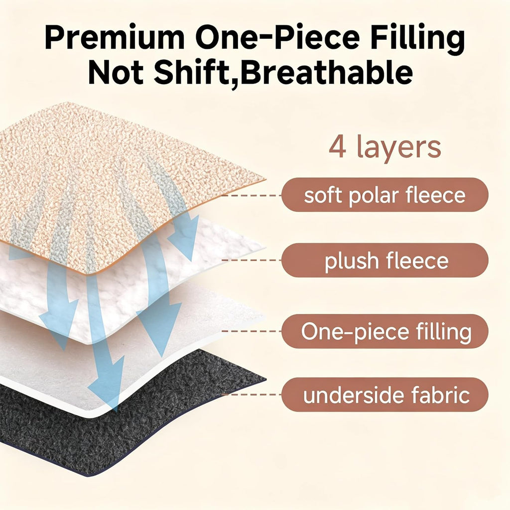 Dog Bed Mat 24x18, Washable Flat Pet Bed, Reversible Dog Crate Pad