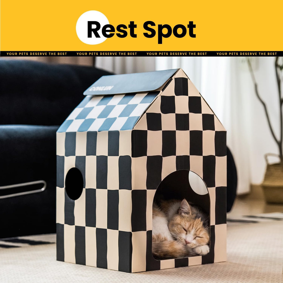 Conlun 2-Pack Cat Scratching Pad House Indoor Cave <13 lbs