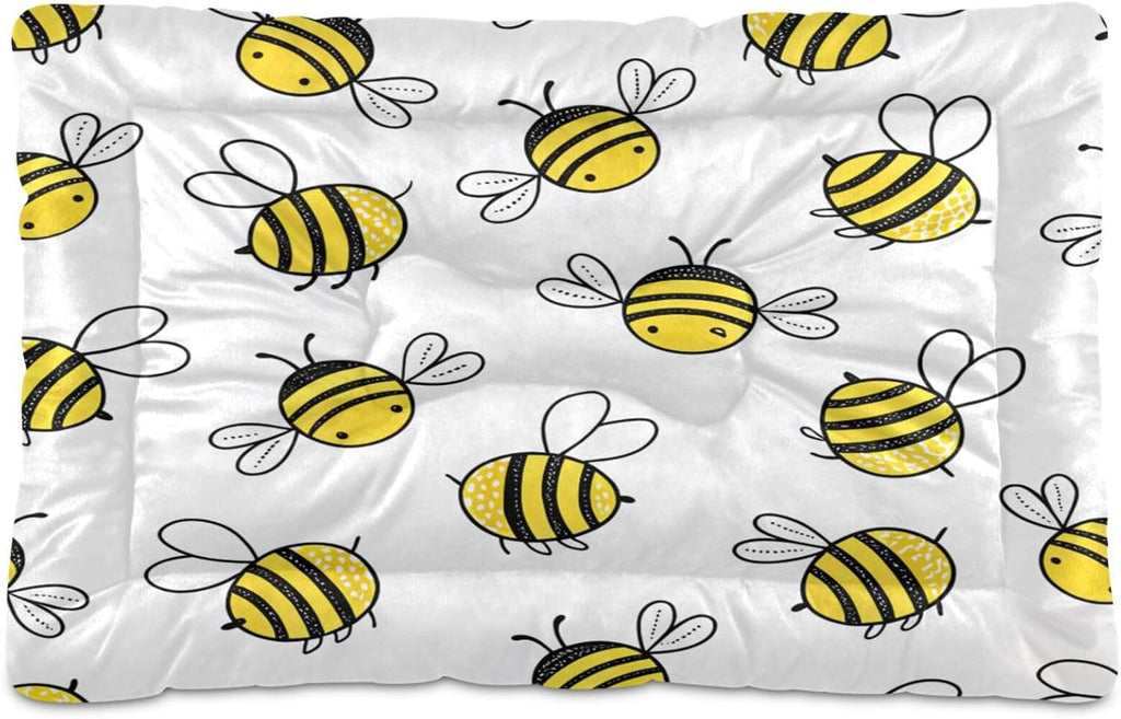 Blueangle Flying Bumble Bees Pet Bed - Comfortable Calming Dogs Cat Bed Mat, Soft Plush Surface Pet Bed Cushion Bed for All Season, 18x24inch