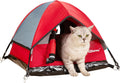 GDanes Red Cat Tent, Cat House Bed for Indoor Cats with Soft Pad