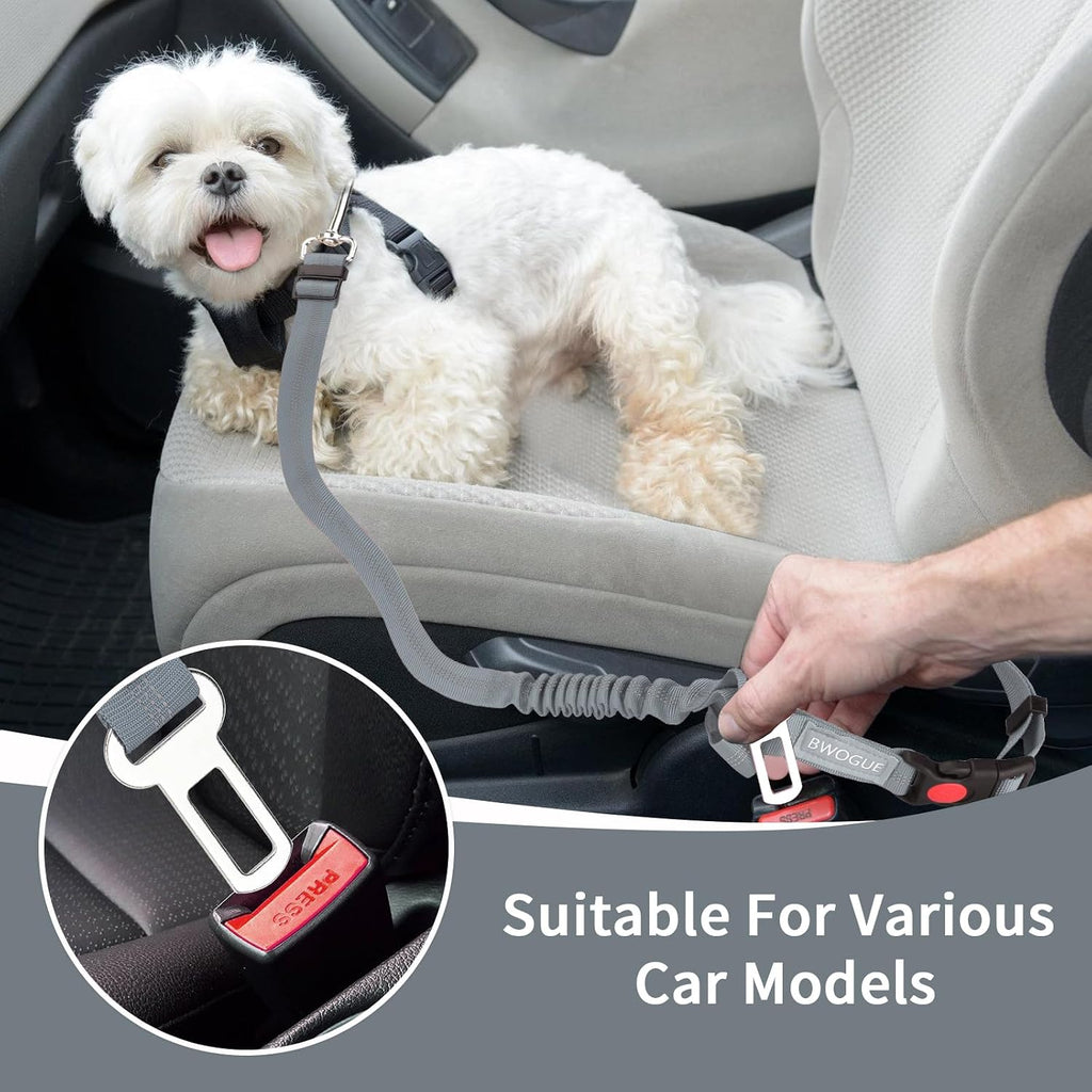 BWOGUE Dog Seat Belt for Car, Headrest Restraint Reflective Bungee, 1 Pack