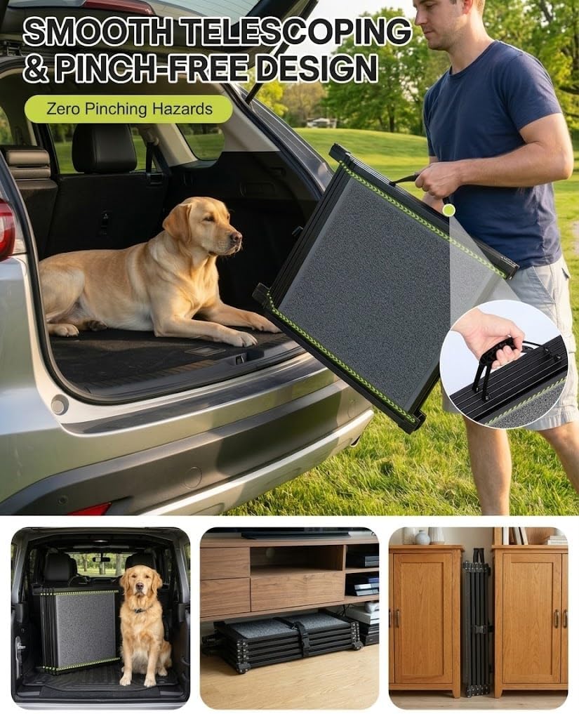 Dog Ramp for Car, 71" L × 20" W Telescoping Dog Ramp for Large Dogs