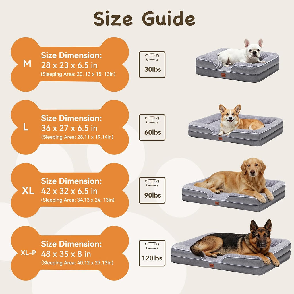 Orthopedic XLPlus Dog Bed Extra Large with Removable Washable Cover