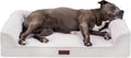 Furhaven Plush & Embossed Velvet Cooling Gel-Top Dreamer Sofa Pet Bed, Clay, Large