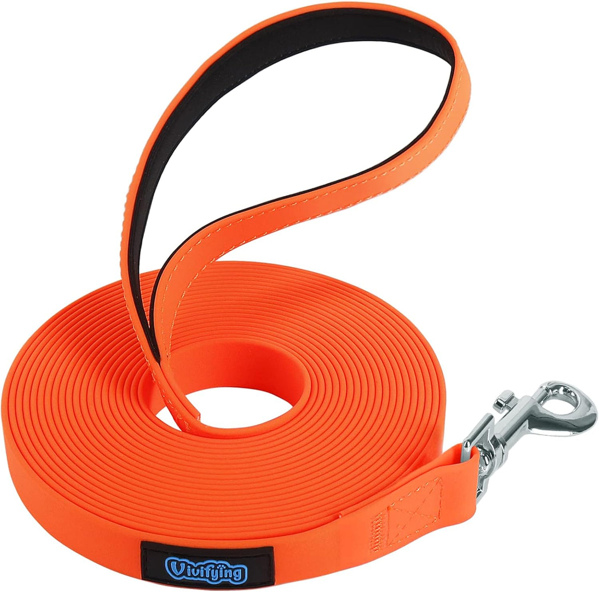 Vivifying Waterproof Long Dog Leash, 20ft Dog Training Leash, Orange
