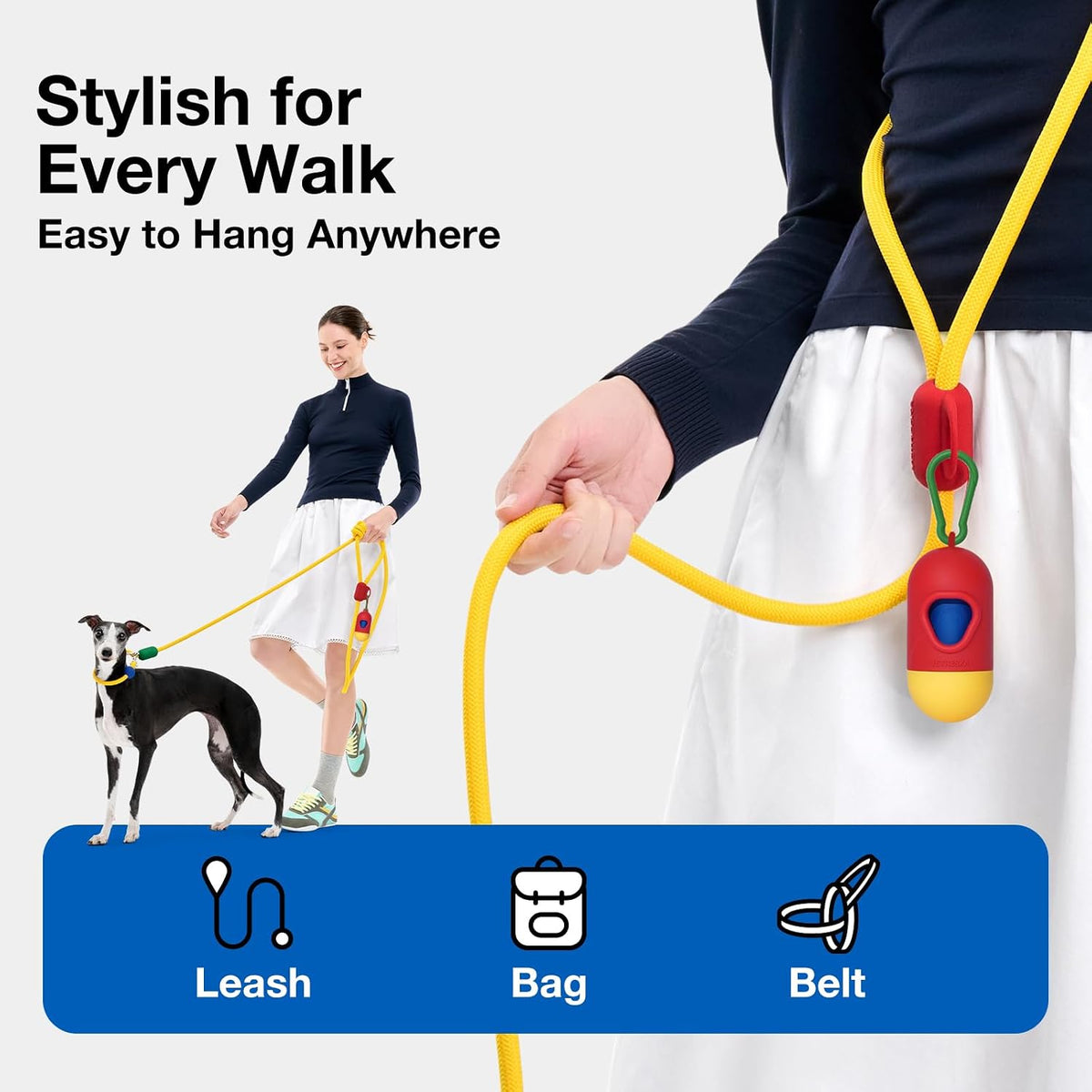 VETRESKA Dog Poop Bag Dispenser with 105 Counts, Leak Proof and Extra Thick | Pet Waste Bags for Dog Walking and Cat Litter, Spiced Vetiver & Moss Scented