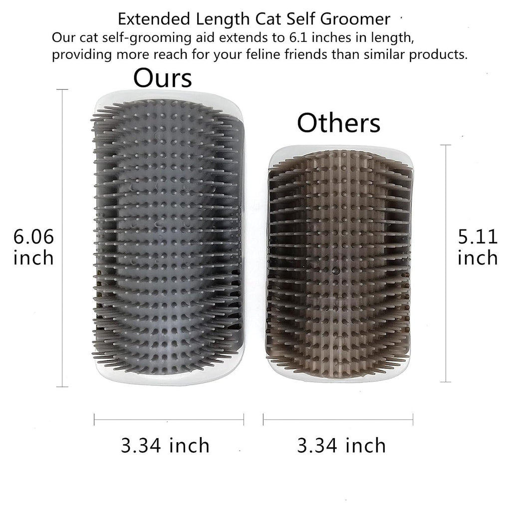 miwoowim 2PCS 6.1" Extended Cat Self Groomer, Wall Corner Massage Brush