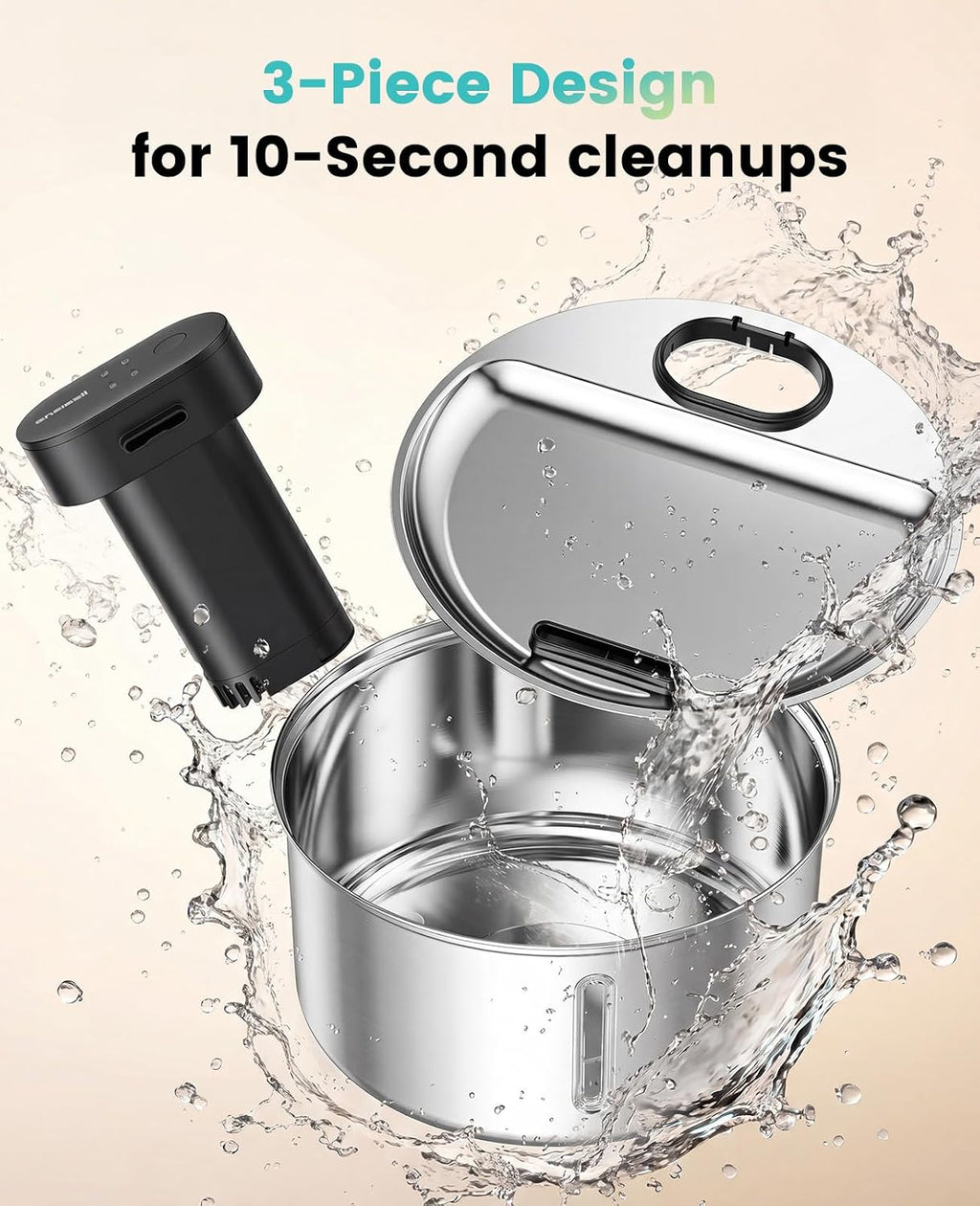 oneisall 108oz/3.2L Wireless Stainless Steel Cat Water Fountain