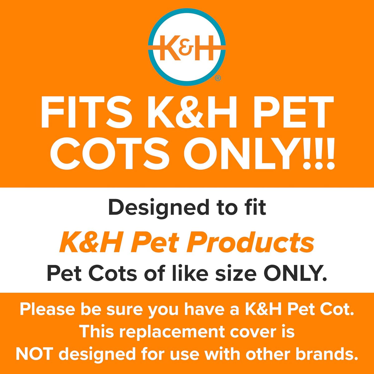 K&H Outdoor Elevated Dog Bed Pet Cot Replacement Cover, Large 42x30in