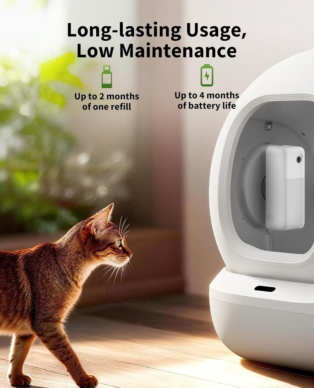 PETKIT Smart Spray Odor Remover for PuraMax and PuraMax 2 Automatic Self-Cleaning Cat Litter Box, Bluetooth Connected, App Control with Swivel Mount