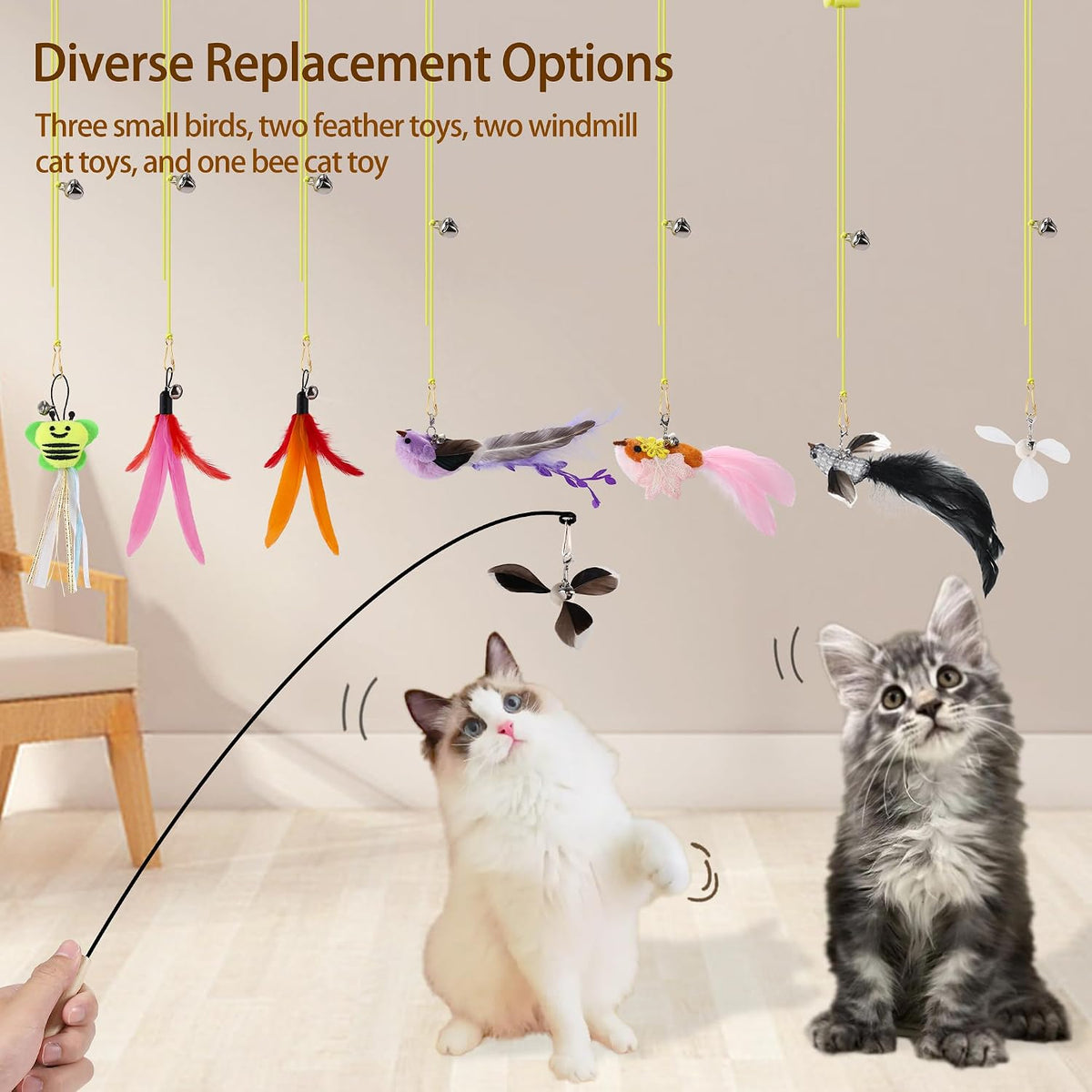 Cat Bird Toy for Indoor Cats Self Play
