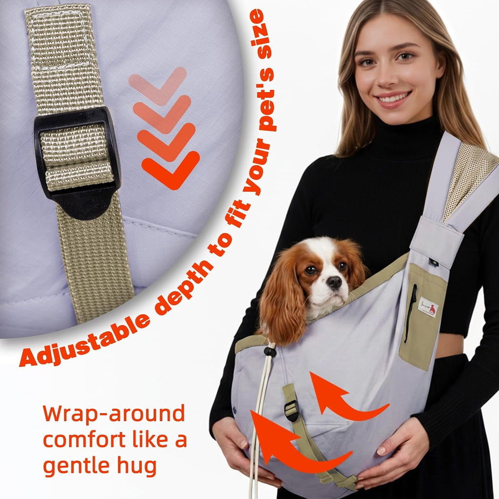 Dog Carrier Sling, Dog Carriers for Small Dogs Up to 20lbs, Purple