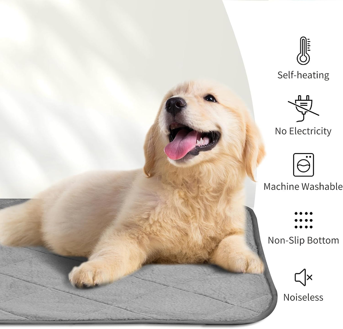 NWK Self Warming Thermal Pet Mat for Dogs and Cats (Misty Gray, Medium)