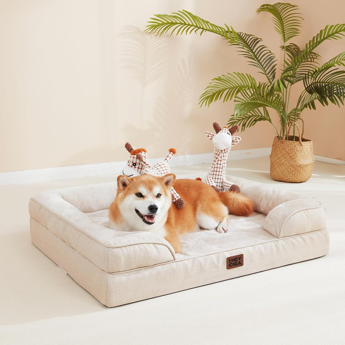EHEYCIGA Orthopedic XXL Dog Bed, Waterproof Washable XL Big Pet Bed 52"