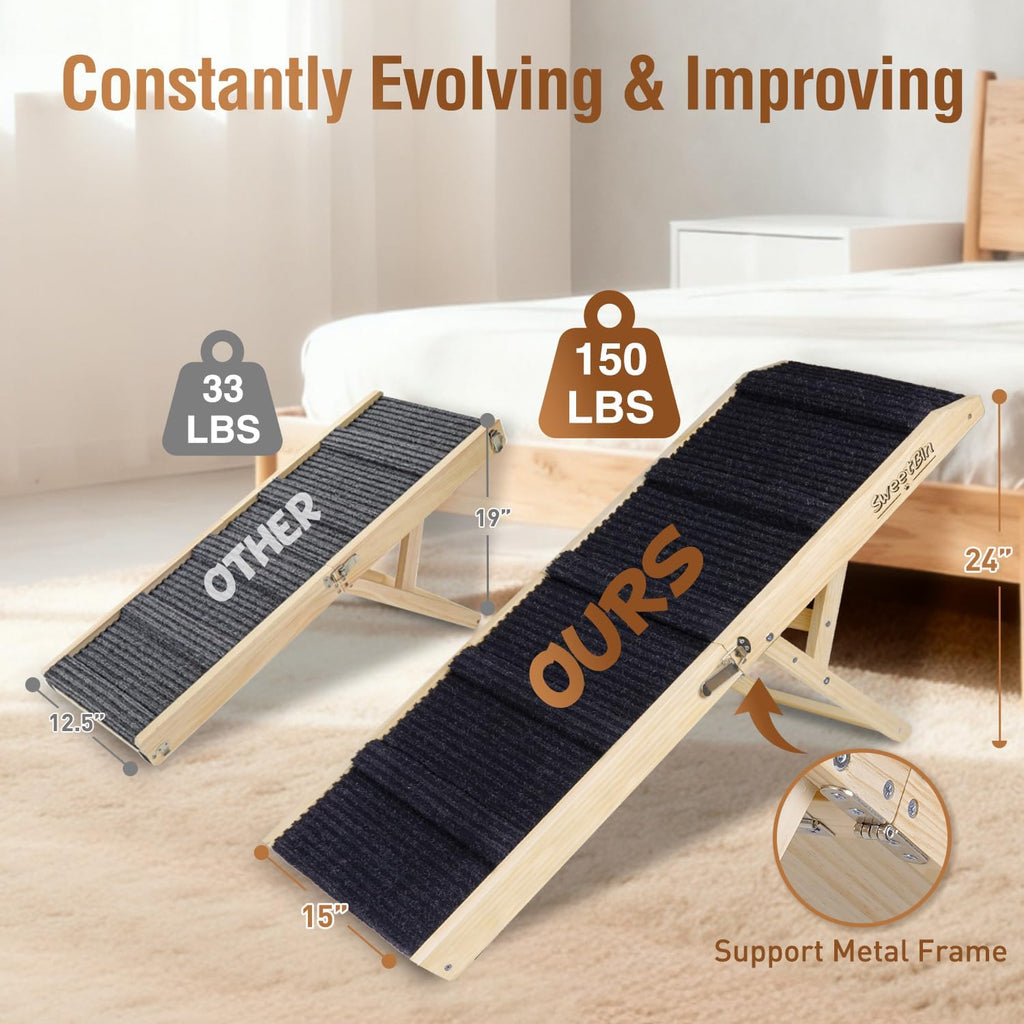 2026 Upgraded Dog Ramp for Bed