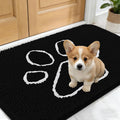 OLANLY Dog Door Mat for Muddy Paws 24x16, Paw Print Design Chenille Mud Mat
