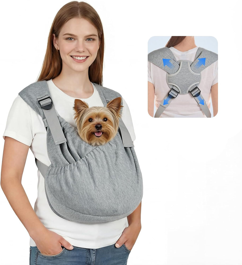 Supet Dog Sling Carrier for Pets, Adjustable Hands Free Front Chest Pouch